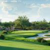 Grayhawk Raptor #10, Par 4, 359 yards: If you CRUSHED your drive, this is a nice view of the green, but that creek across the front and wrapping the left side can swallow wayward approaches