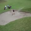 Jeff B hits a great "out" from a deep bunker.