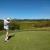 Day 1: Playing at Crosswater, Peter tees off with the mountains in view.